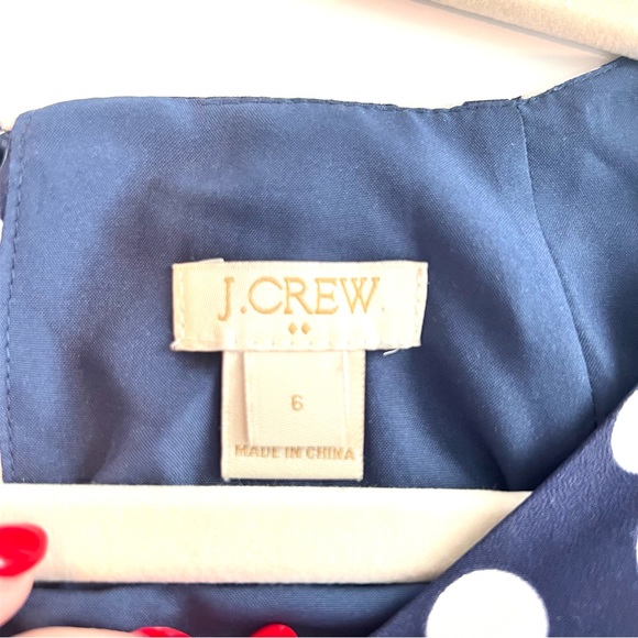 J Crew Mod Dot Polka Dot Shift Mini Dress Navy White Nautical Preppy Coastal 6 - Picture 7 of 12